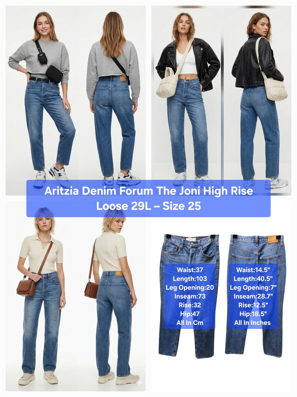 Aritzia Denim Forum The Joni High Rise Loose 29L Size 24-25